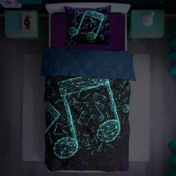 Pościel Dla Dzieci|Pościele|Faro Pościel młodzieżowa NUTY 3D FLUO 160x200 cm