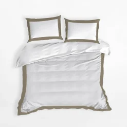 Pościele|Eurofirany Pościel nowoczesna biało-kawowa LAURA 160x200 cm