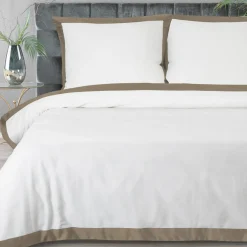 Pościele|Eurofirany Pościel nowoczesna biało-kawowa LAURA 160x200 cm