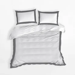 Eurofirany Pościel nowoczesna biało-stalowa LAURA 160x200 cm