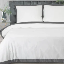 Pościele|Eurofirany Pościel nowoczesna biało-stalowa LAURA 220x200 cm