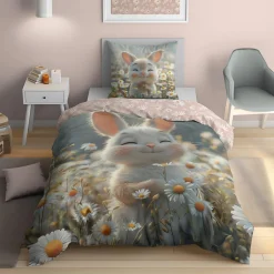 inny Pościel świecąca w ciemności, wzór królika, FLUO 140x200 cm