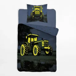 Pościele|inny Pościel świecąca w ciemności, wzór z zielonym traktorem, FLUO 140x200 cm