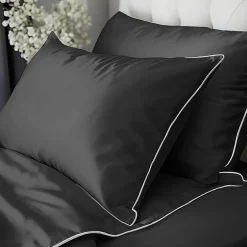 Pościel z makosatyny ciemnoszara PURE 220x200 cm