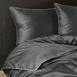 Pościel z makosatyny ciemnoszara PURE 160x200 cm