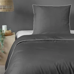 Pościele| Pościel z makosatyny ciemnoszara PURE 140x200 cm