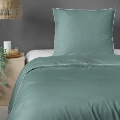 Pościel z makosatyny miętowa PURE 140x200 cm