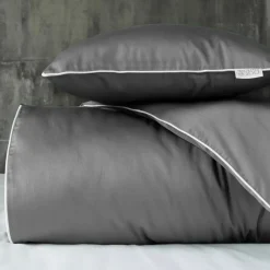 Pościel z makosatyny szara PURE 160x200 cm