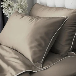 Pościele| Pościel z makosatyny taupe PURE 160x200 cm