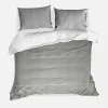 Eurofirany Pościel z satyny bawełnianej szaro-biała EVA MINGE 160x200 cm