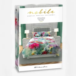 Faro Pościel z satyny bawełnianej malarska łąka NOBILE 220x200 cm
