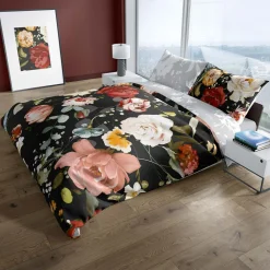 Faro Pościel z satyny bawełnianej w kwiaty NOBILE 160x200 cm