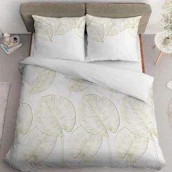 Pościele| Pościel z satyny bawełnianej w liście HOME SATIN 160x200 cm
