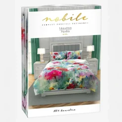 Pościele|Faro Pościel z satyny bawełnianej malarska łąka NOBILE 160x200 cm
