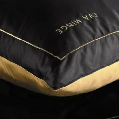 EVA MINGE Pościel z satyny bawełnianej czarno-złota 160x200 cm