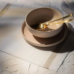 inny Podkładka na stół biała w paski 30x45 cm