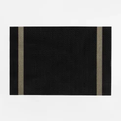 inny Podkładka na stół czarna w paski 30x45 cm