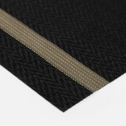 inny Podkładka na stół czarna w paski 30x45 cm