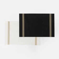 inny Podkładka na stół czarna w paski 30x45 cm