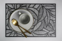 Podkładka na stół liście czarna 45x30 cm