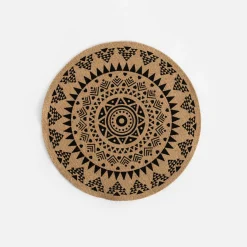 Podkładki Na Stół| Podkładka na stół z juty czarna 38 cm