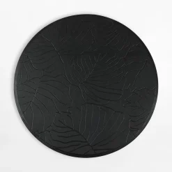 Podkładki Na Stół|inny Podkładka stołowa okrągła czarna, 38 cm