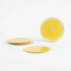 Szklanki I Kubki|Filiżanki I Spodki|inny Podstawki szklane CYTRYNKI, 4 szt.