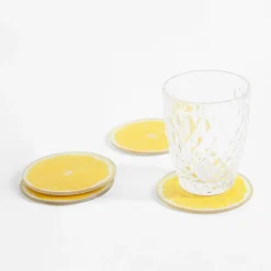 Szklanki I Kubki|Filiżanki I Spodki|inny Podstawki szklane CYTRYNKI, 4 szt.