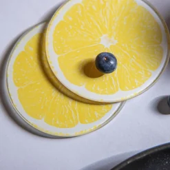 Szklanki I Kubki|Filiżanki I Spodki|inny Podstawki szklane CYTRYNKI, 4 szt.