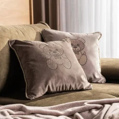 inny Poduszka dekoracyjna brązowa TEDDY 45x45 cm