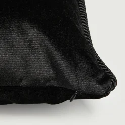 inny Poduszka dekoracyjna czarna FLOWERS 45x45 cm