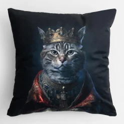 Poszewki I Poduszki Dekoracyjne|inny Poduszka dekoracyjna KRÓL KOT 50x50 cm