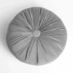 Poszewki I Poduszki Dekoracyjne| Poduszka dekoracyjna okrągła jasnoszara SELMA 40 cm