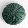 Poszewki I Poduszki Dekoracyjne| Poduszka dekoracyjna okrągła ciemnozielona SELMA 40 cm