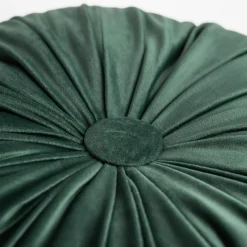 Poszewki I Poduszki Dekoracyjne| Poduszka dekoracyjna okrągła ciemnozielona SELMA 40 cm