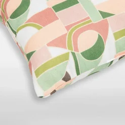 inny Poduszka dekoracyjna różowo-zielona PALEO 45x45 cm