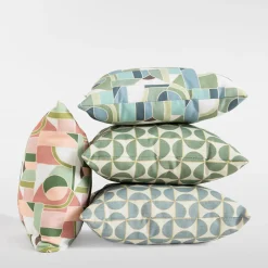 inny Poduszka dekoracyjna różowo-zielona PALEO 45x45 cm