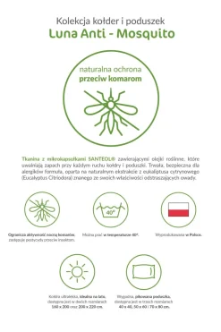 Kołdry I Poduszki| Poduszka LUNA ANTI-MOSQUITO 70x80 cm