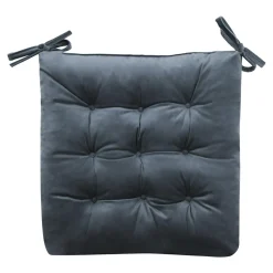 Estetica Poduszka siedzisko na krzesło ciemnoszara VELVIO 40x40 cm