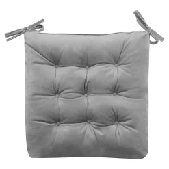 Poszewki I Poduszki Dekoracyjne|Estetica Poduszka siedzisko na krzesło szara VELVIO 40x40 cm