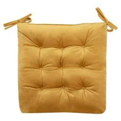 Poszewki I Poduszki Dekoracyjne|Estetica Poduszka siedzisko na krzesło musztardowa VELVIO 40x40 cm
