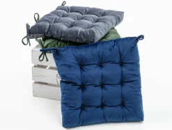 Estetica Poduszka siedzisko na krzesło granatowa VELVIO 40x40 cm