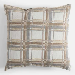 inny Poduszka w kratkę kremowa IRMA 45x45 cm