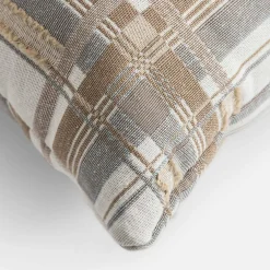 inny Poduszka w kratkę kremowa IRMA 45x45 cm