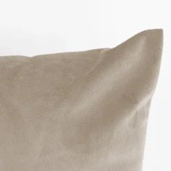 Poszewki I Poduszki Dekoracyjne| Poduszka welurowa beżowa VELVIO 45x45 cm