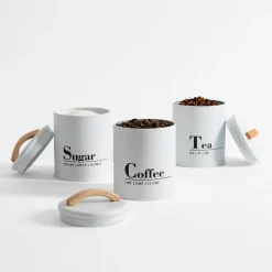 inny Pojemnik kuchenny biały COFFEE 16 cm