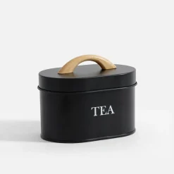 Pojemniki Na Żywność| Pojemnik kuchenny na herbatę czarny 15 cm