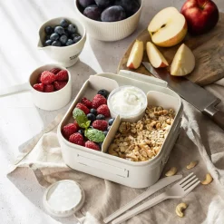 Dzieci Pojemnik lunchbox z przegródkami biały LIDO 1,6l