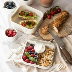 Dzieci Pojemnik lunchbox z przegródkami biały LIDO 1,6l