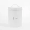 Pojemniki Na Żywność|inny Pojemnik metalowy na herbatę biały 11,2x17,5 cm